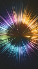Colorful burst of light radiating from a central point, creating a vibrant cosmic effect.