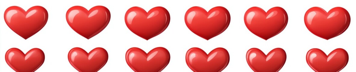 A hand-drawn set of hearts serves as a modern stock icon