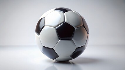 Naklejka premium Minimalist Soccer Ball: Isolated White Background Stock Photo