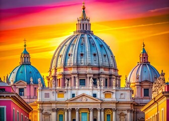 Obraz premium Minimalist St. Peter's Basilica: Architectural Detail, Rome, Italy
