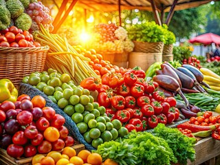 Showcase your organic farm's bounty: luscious fruits and vegetables, ready for market.