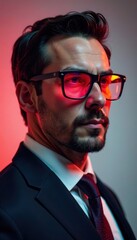 Obraz premium Well-dressed individual uses high-powered field glasses , adventure, birds
