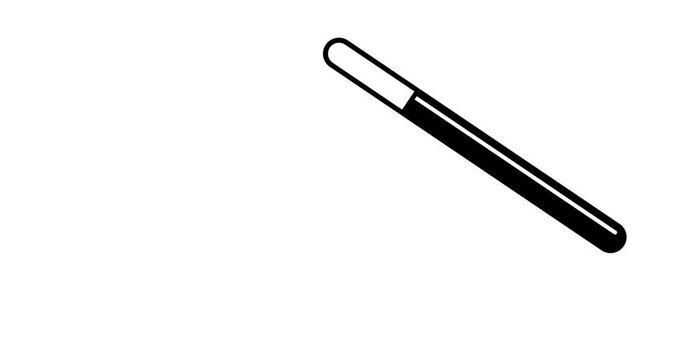 Waving a circle with magic wand, wizard's wand tool splattering stars, magic stick, footage