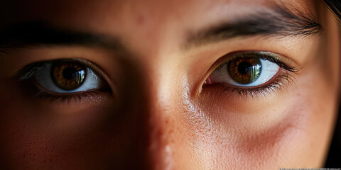 Fototapeta premium Close-up Photograph of Human Eyes and Facial Features