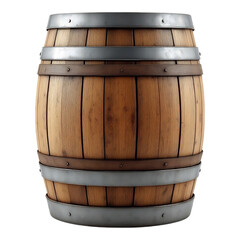 Fototapeta premium Large wooden barrel with a rustic finish