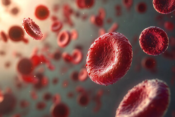 Fototapeta premium Virus bacteria cells hiv microbiology science illustration 3d rendering generative ai