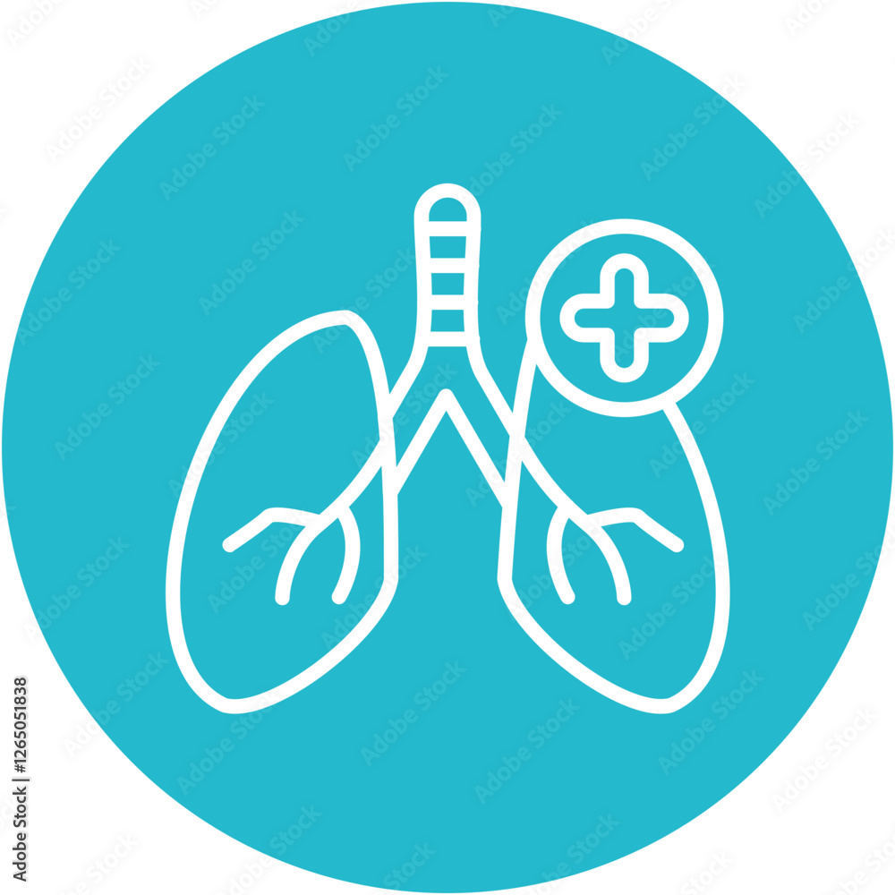 Sticker Lung Health Icon