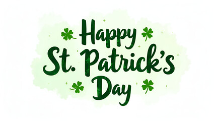 Fototapeta premium Patricks day text on white background , saint patricks day backrgound , Patricks day typography