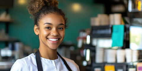 Portrait of a Young Woman in a Cafe Setting