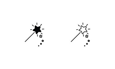 Magic Wand icons set vector stock illustration
