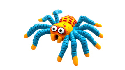 Fake rubber spider toy, isolated on a white background, clipping path  -  