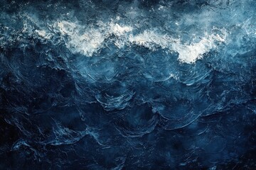 Fototapeta premium Majestic Ocean Waves Crashing in Turbulent Blue Waters Captured in High-Resolution Imagery