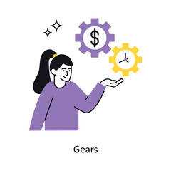 Gears Concept vector illustration.  isolated on white Background.