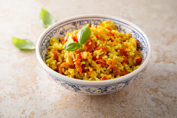 Vegan rice with vegetables