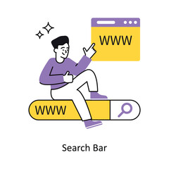 Search bar Concept vector illustration.  isolated on white Background.