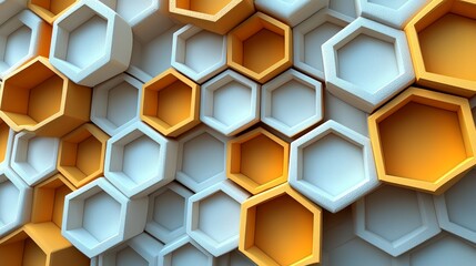 Abstract Hexagon Pattern Wall Design