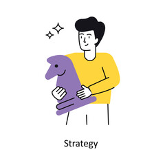 Strategy Concept vector illustration.  isolated on white Background.
