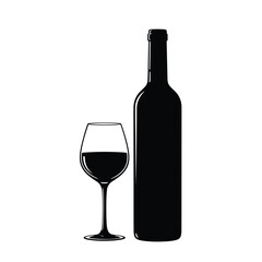 wine bottle and glass