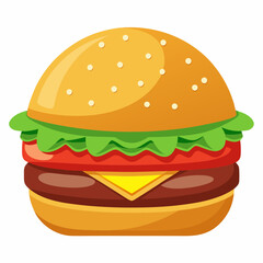 hamburger on white background
