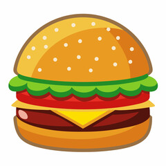 hamburger on white background