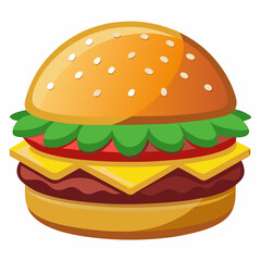hamburger on white background