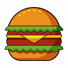 big hamburger isolated on white