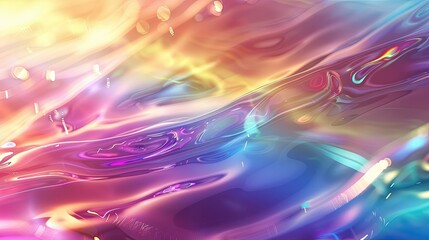 Colorful Fluid Surface with Abstract Light Reflections