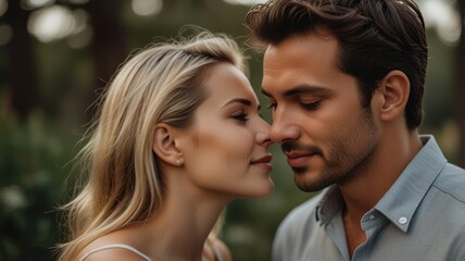 Fototapeta premium A couple enjoying each other together in a romantic setting