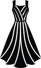 Asymmetric dress silhouette vector illustration