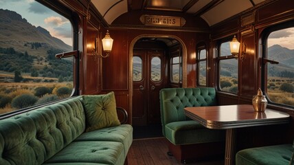 Fototapeta premium a vintage train carriage, showcasing its classic design and features