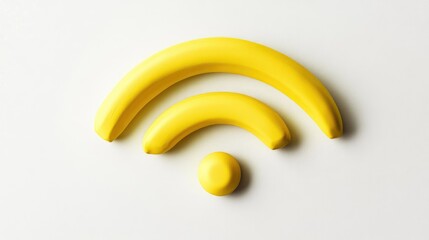 Obraz premium A beautiful and the yellow color wifi icon on the white background 