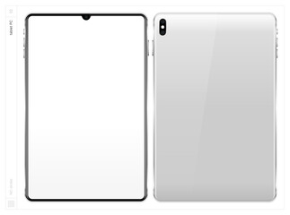 Tablet PC. Vector illustration. NO stroke.