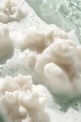 Bubbling Foam Texture in Clear Water Creates a Refreshing and Clean Aesthetic