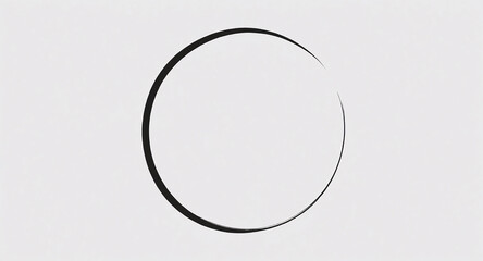 A minimalistic, partially drawn black circle on a white background