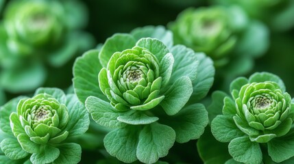 Fototapeta premium Vibrant Green Succulent Plants Close Up Nature Spa Life Leaf Image 