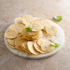 Homemade cheese cookies with herbs