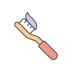 Tooth Brush  vector icon stock illustration