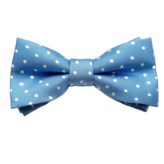 Blue bow tie with white doted isolated on transparent background