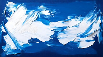 Dynamic White and Blue Impasto Painting Texture AI Generated