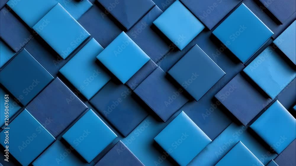 Aufkleber a textured surface composed of various blue tiles arranged in a geometric pattern.