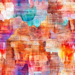Naklejka premium An Exquisite Journey Through the Vivid Colors and Patterns of America's States Conceptualized in Abstract Wallpaper for Invoking Wanderlust and Adventure