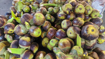 Fresh fruit of palm sugar trees for sugar production and beverages and desserts in thailand