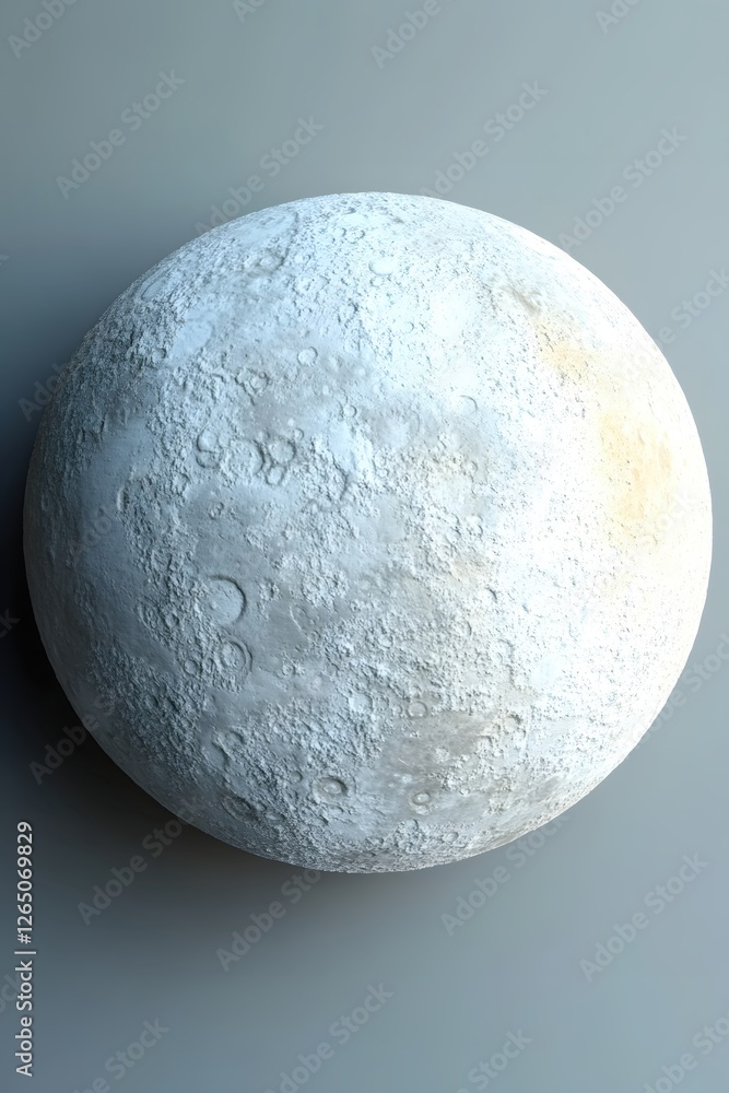 Aufkleber detailed lunar surface rendering with craters and texture on a neutral background