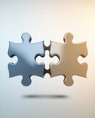 Abstract Representation of Business Integration with Interlocking Puzzle Pieces in Modern Style