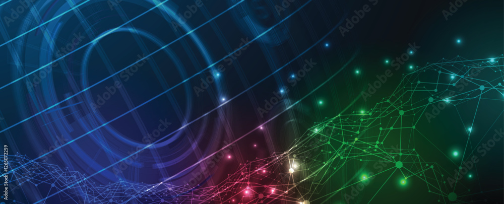 Poster futuristic neural network concept