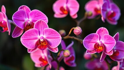 Brilliant Orchids in shades of pink and purple hues, bloom, blossom