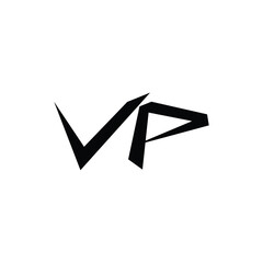 VP monogram logo design letter text name symbol monochrome logotype alphabet character simple logo