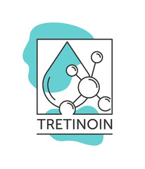 Tretinoin retinoic acid - emblem or logo template for labeling