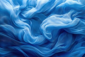 Fototapeta premium Soft Flowing Blue Fabric with Delicate Waves and Smooth Texture for Artistic Backgrounds