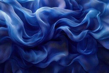 Obraz premium Soft Blue Silk Fabric Draped Elegantly Creating Beautiful Flow and Texture in an Artistic Display